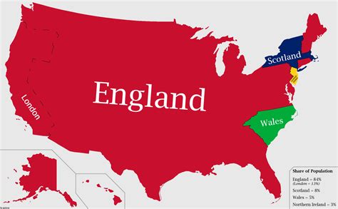 how big is england vs usa state